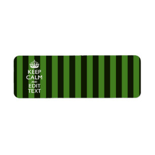 Personalised Green Stripes Keep Calm Your Text