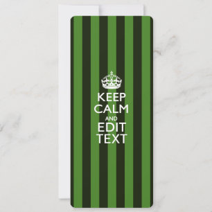 Personalised Green Stripes Keep Calm Your Text