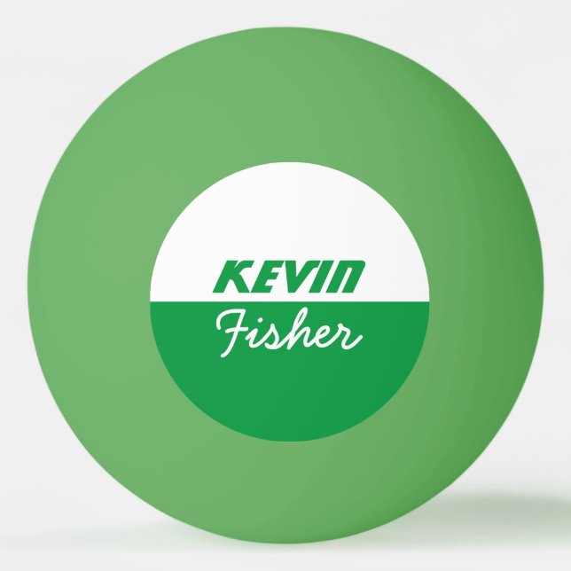 personalised green table-tennis-ball ping pong ball (Front)