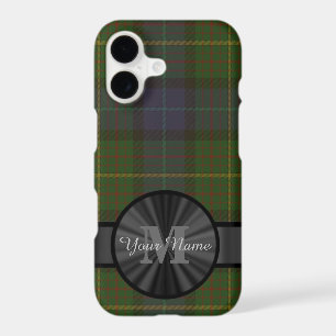 Personalised green tartan plaid monogram