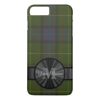 Personalised green tartan plaid monogram Case-Mate iPhone case
