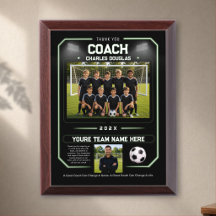 Personalised Green Thank You Coach Soccer