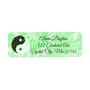 Personalised  Green Tie Dye Return Mailing Label