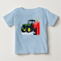 Personalised  Green Tractor  First Birthday