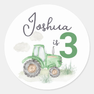Personalised Green Tractor Stickers