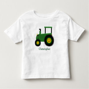 Personalised Green Tractor Toddler T-Shirt