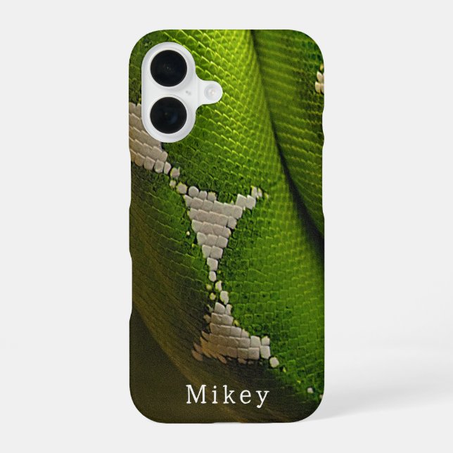 Personalised Green Tree Snake Sturdy iPhone Case (Back)