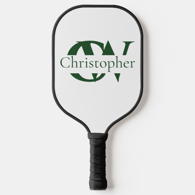 Personalised Green  with  Name & Initials Pickleball Paddle (Front)