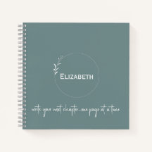 Personalised Green "Write Your Next Chapter"