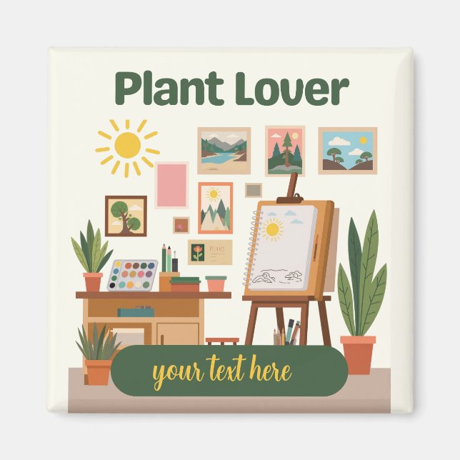 Personalised Greenery & Creative Workspace Design Magnet (Front)