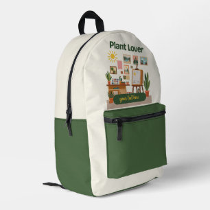 Personalised Greenery & Creative Workspace Design Printed Backpack