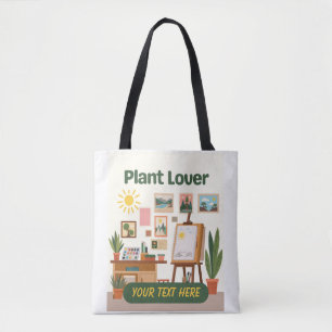 Personalised Greenery & Creative Workspace Design Tote Bag