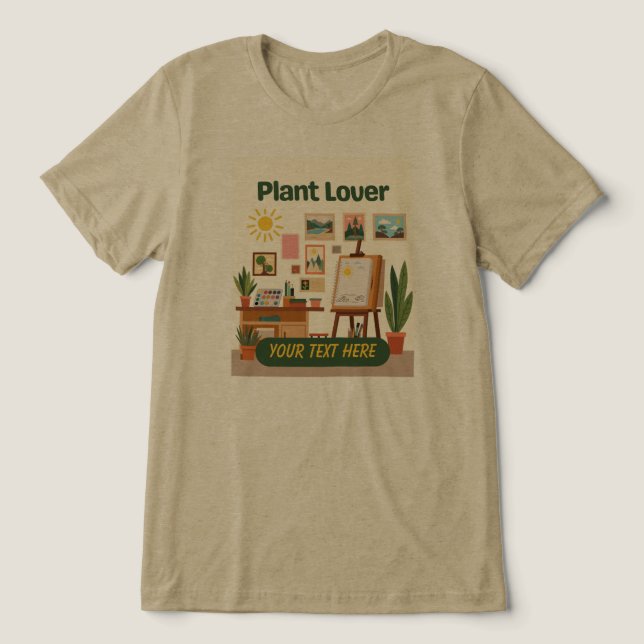 Personalised Greenery & Creative Workspace Design Tri-Blend Shirt (Design Front)