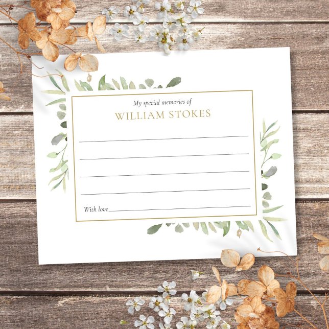 Personalised Greenery Funeral Share A Memory (Personalized Greenery Funeral Share A Memory)