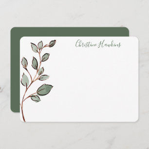Personalised Greenery Leaves Rustic Stationery Not Card
