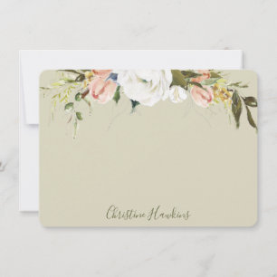 Personalised Greenery Leaves Watercolor Sage Green Card