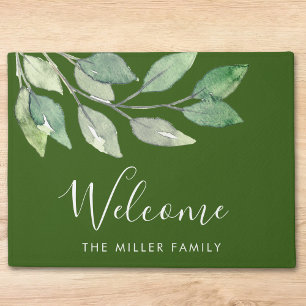 Personalised Greenery Welcome Doormat