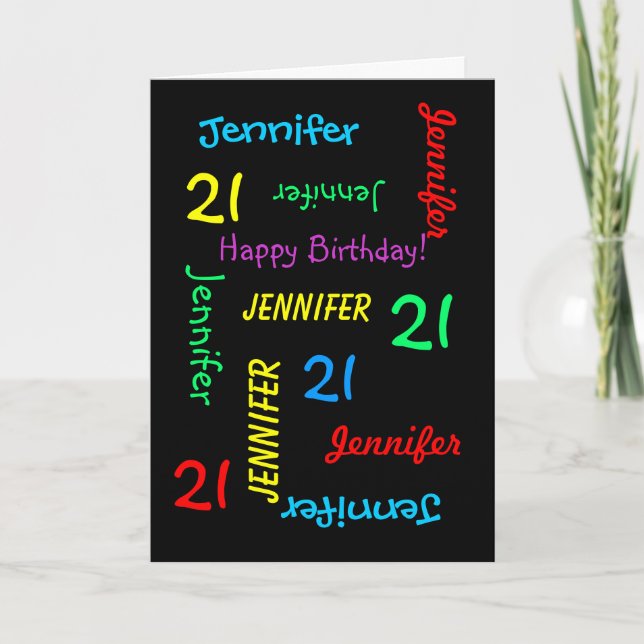 Personalised Greeting Card Any Name, Age, Occasion (Front)