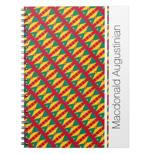 Personalised GRENADA FLAG Notebook (Front)