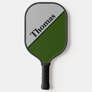 Personalised Grey and Forest Green Pickleball Paddle