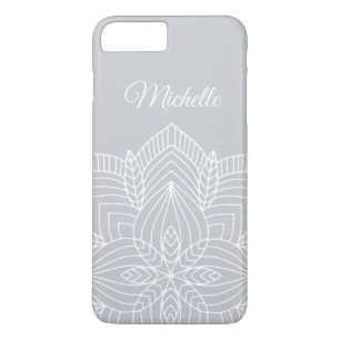 Personalised Grey and White Mandala Case-Mate iPhone Case