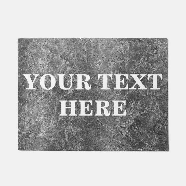 Personalised Grey Bamboo Wood Doormat (Front)