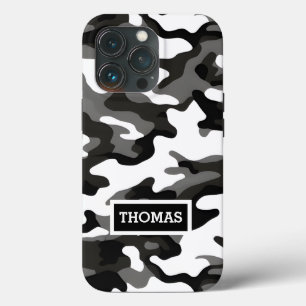 Personalised Grey Camo  iPhone 13 Pro Case