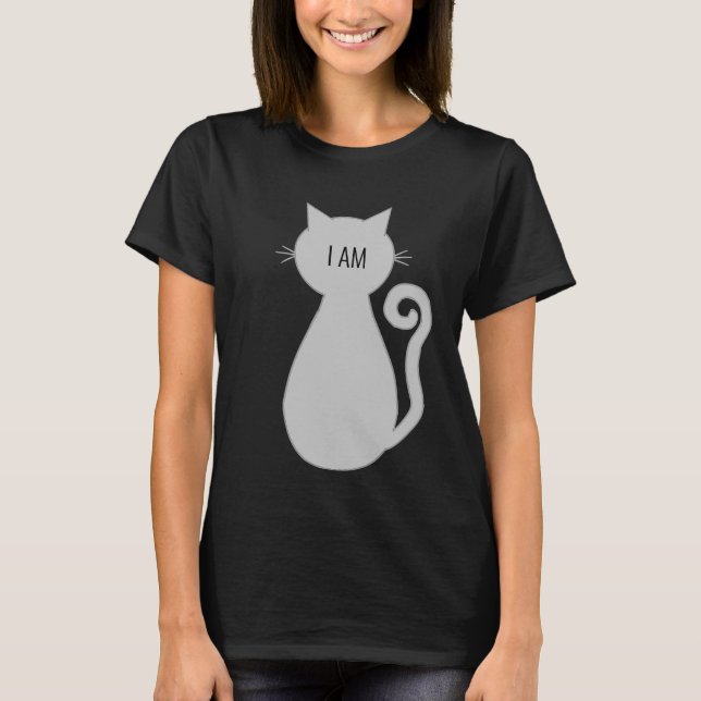 Personalised Grey Cat T-Shirt (Front)