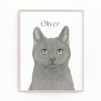 Personalised Grey Chartreux Cat