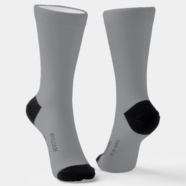 Personalised Grey Dress  Socks (Angled)