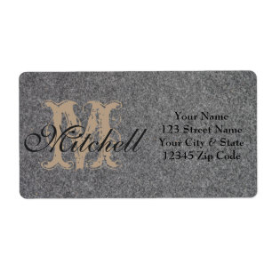 Personalised Grey Felt Shipping address labels
