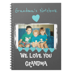 Personalised grey Grandma photo Spiral Notebook