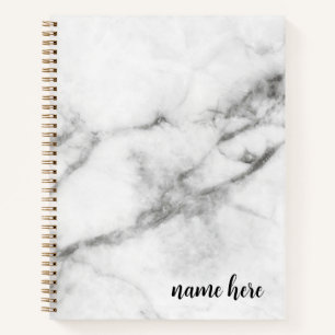 Personalised Grey Marble Sketchbook Notebook