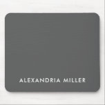 Personalised Grey Minimalist Monogram Mouse Pad<br><div class="desc">Stay stylish and organised with this personalised grey minimalist monogram mouse pad featuring your name in simple and elegant white font. The solid background provides a modern and clean look that will elevate any workspace. Perfect for home or office use,  this mouse pad is sure to impress.</div>
