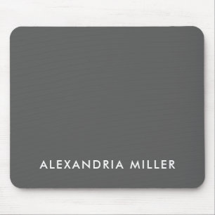 Personalised Grey Minimalist Monogram Mouse Pad