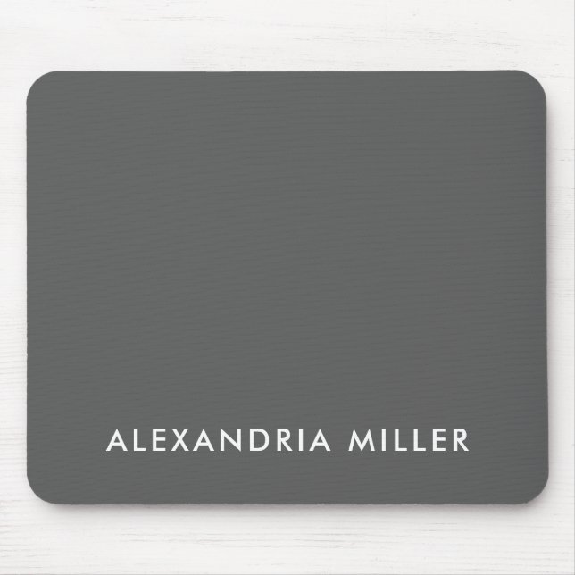 Personalised Grey Minimalist Monogram Mouse Pad (Front)