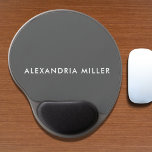 Personalised Grey Modern Minimalist Gel Mouse Pad<br><div class="desc">Keep your desk stylish and organised with this personalised grey modern minimalist gel mouse pad featuring a white sans serif font with your name. The smooth surface and gel wrist rest will provide you with comfortable support while you work. This mouse pad is perfect for your home office or workspace....</div>