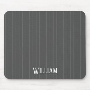 Personalised grey pinstripes mouse pad