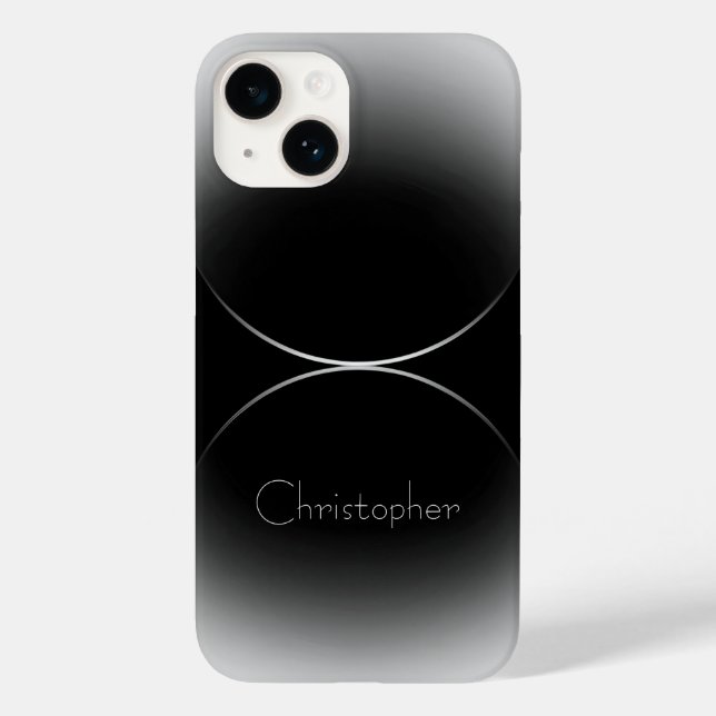 Personalised grey Radial Texture iphone 15 Case-Mate iPhone Case (Back)