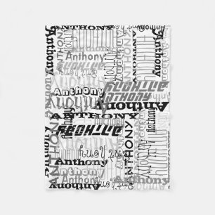 Personalised Grey Shades Custom Name Collage Fleece Blanket