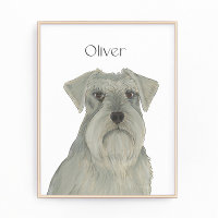 Personalised Grey Silver Schnauzer Art