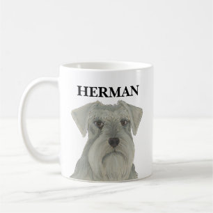 Personalised Grey Silver Schnauzer Coffee Mug