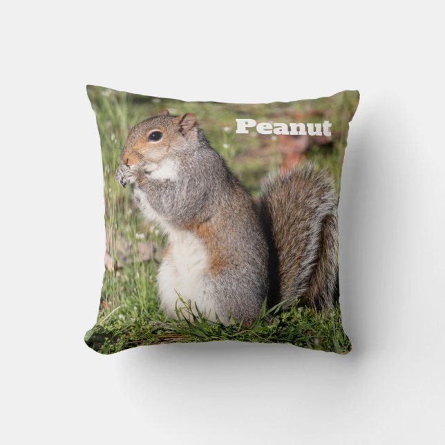 Personalised Grey Squirrel  Cushion (Front)