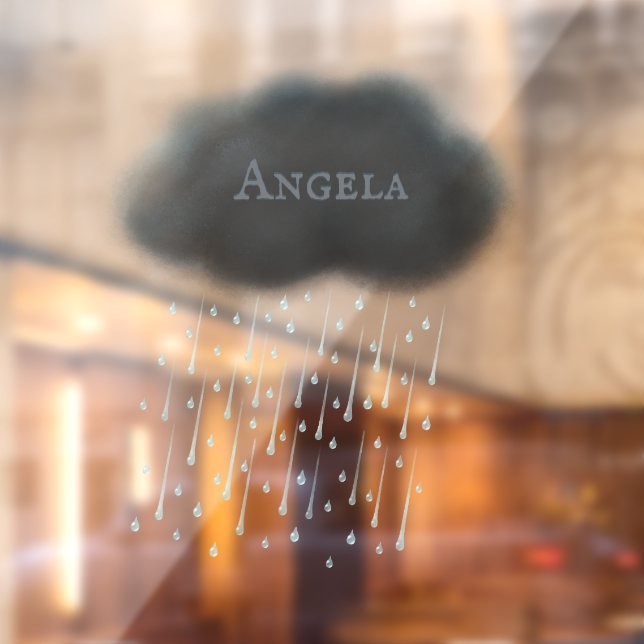 Personalised Grey Stormy Rain Cloud Whimsical Cute (Sheet 2)