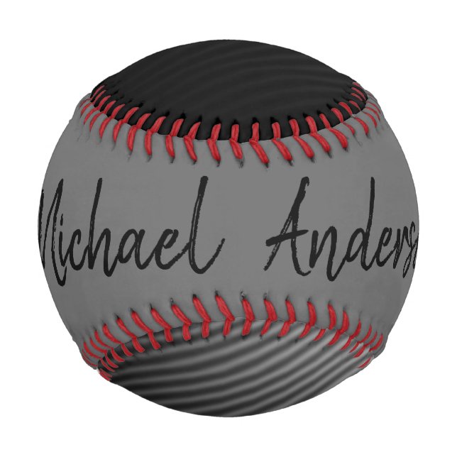 Personalised Grey Trendy Abstract Stripe Pattern Baseball (Back)