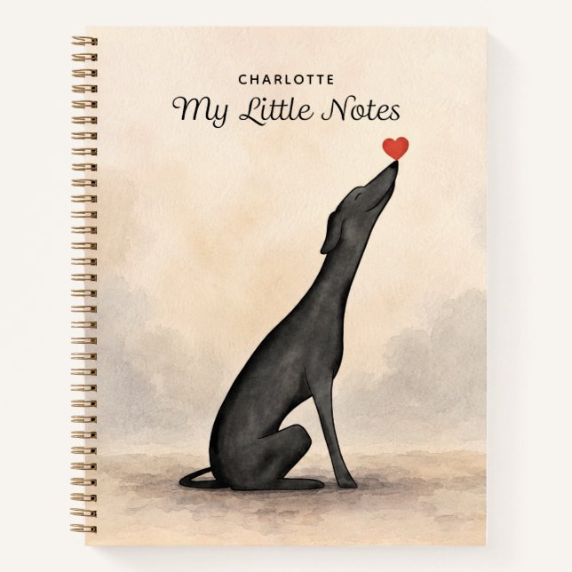 Personalised Greyhound Notebook with Name          (Front)