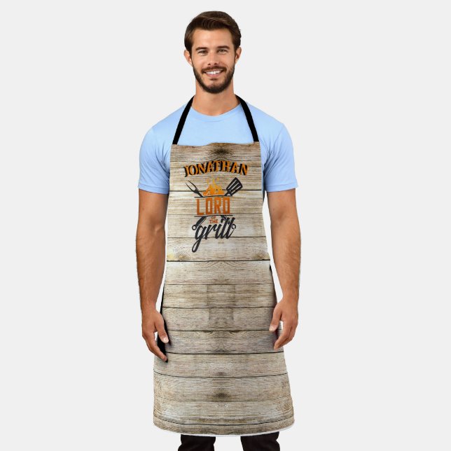 Personalised Grill BBQ Apron (Worn)