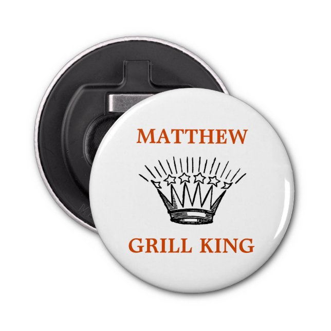 Personalised Grill King Funny Bottle Opener (Front)