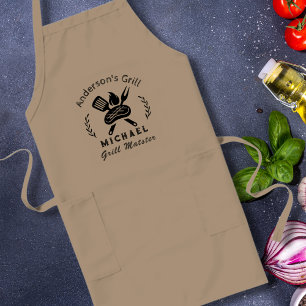 Personalised Grill Master Chef Apron with Utensils