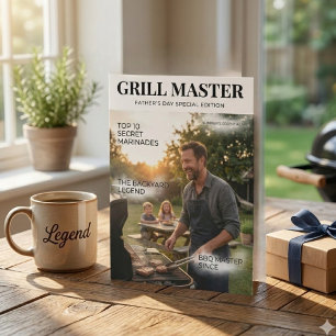 Personalised Grill Master Father’s Day Custom.  Holiday Card